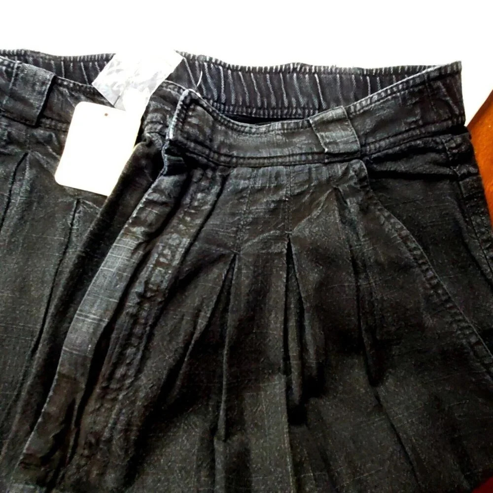 NWT Free People size 4 Linen Trouser Black Wide Leg - Picture 6 of 10